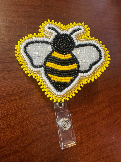 Beaded Bumblebee Badge Reel