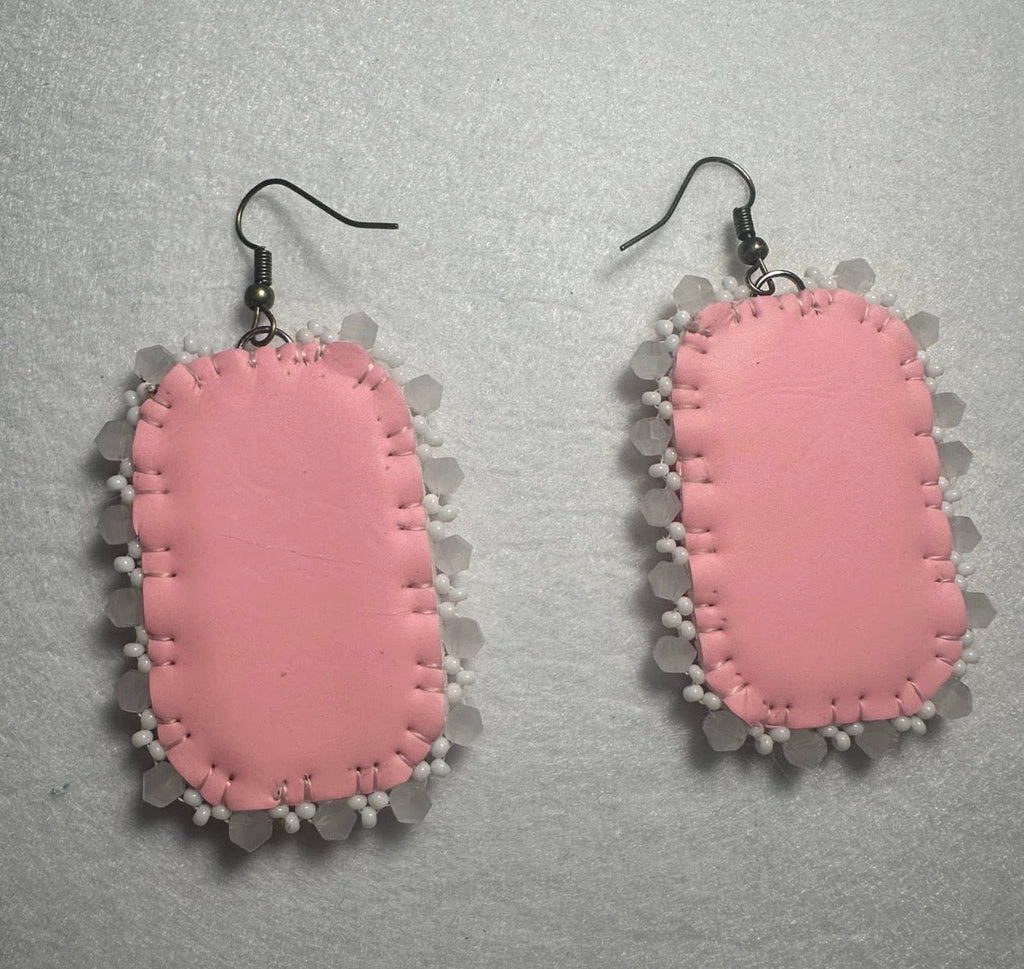 Strawberry Earrings Wood Cabochon
