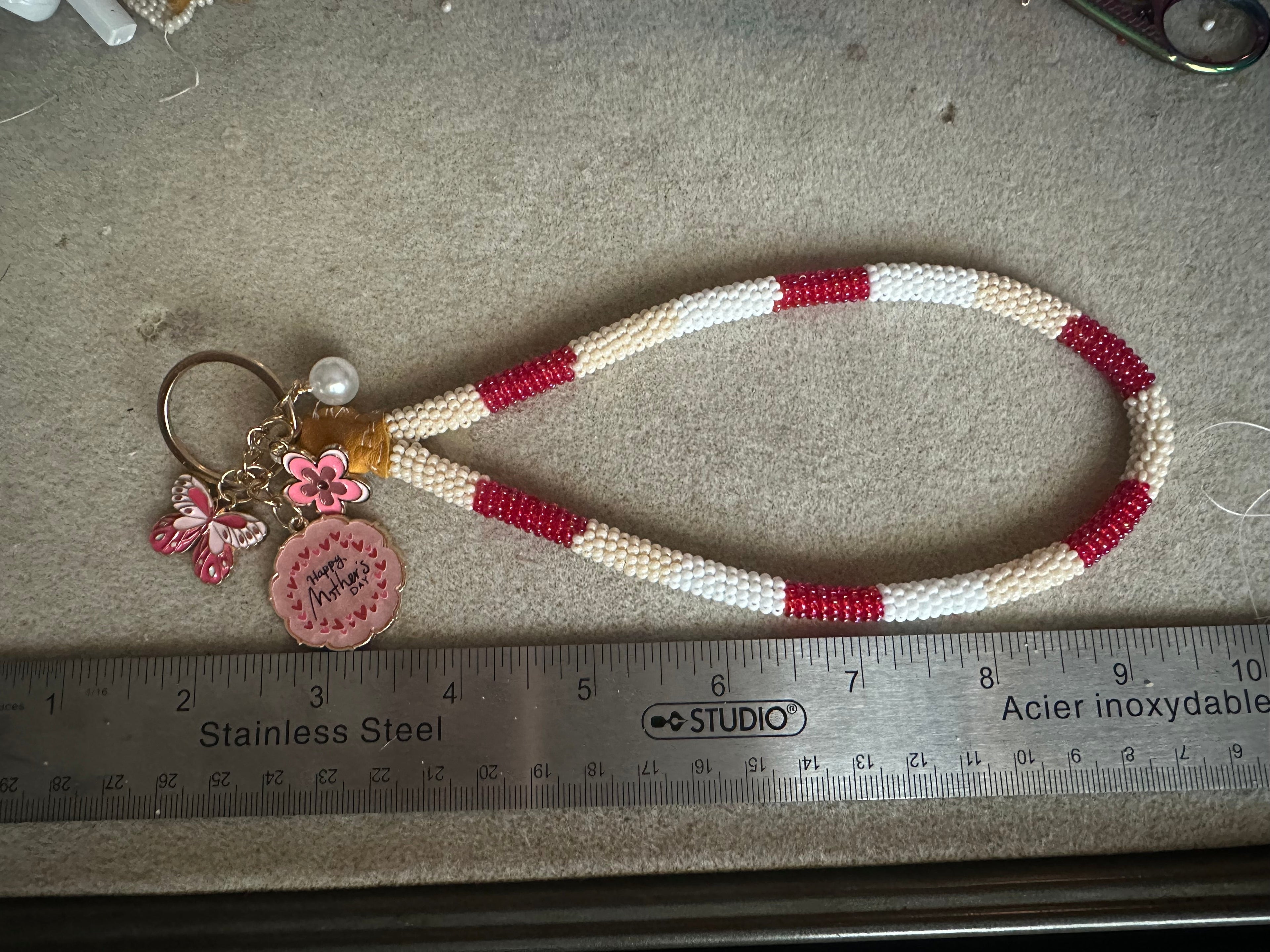 Happy Mother's Day Beaded Keychain
