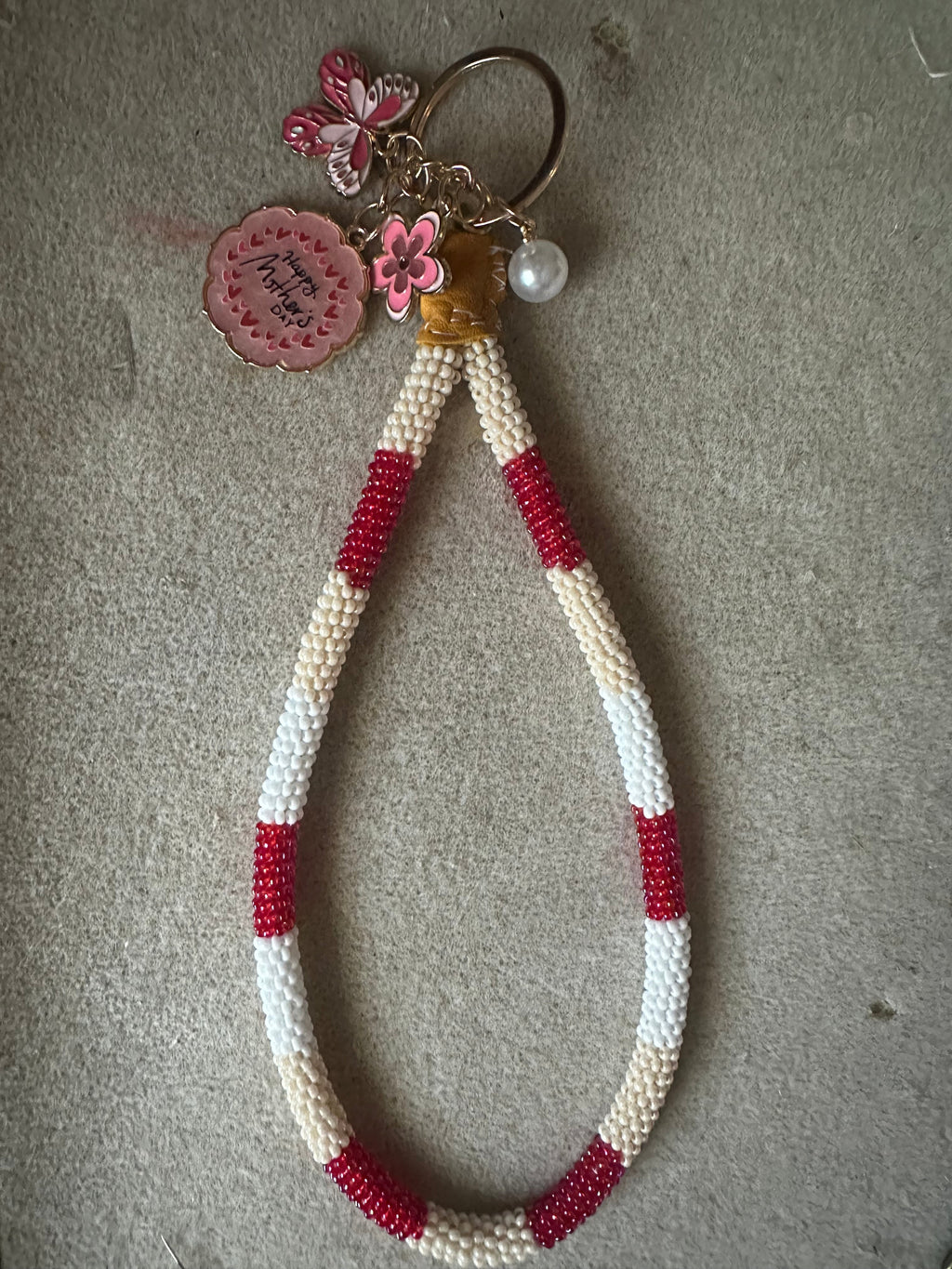 Happy Mother's Day Beaded Keychain