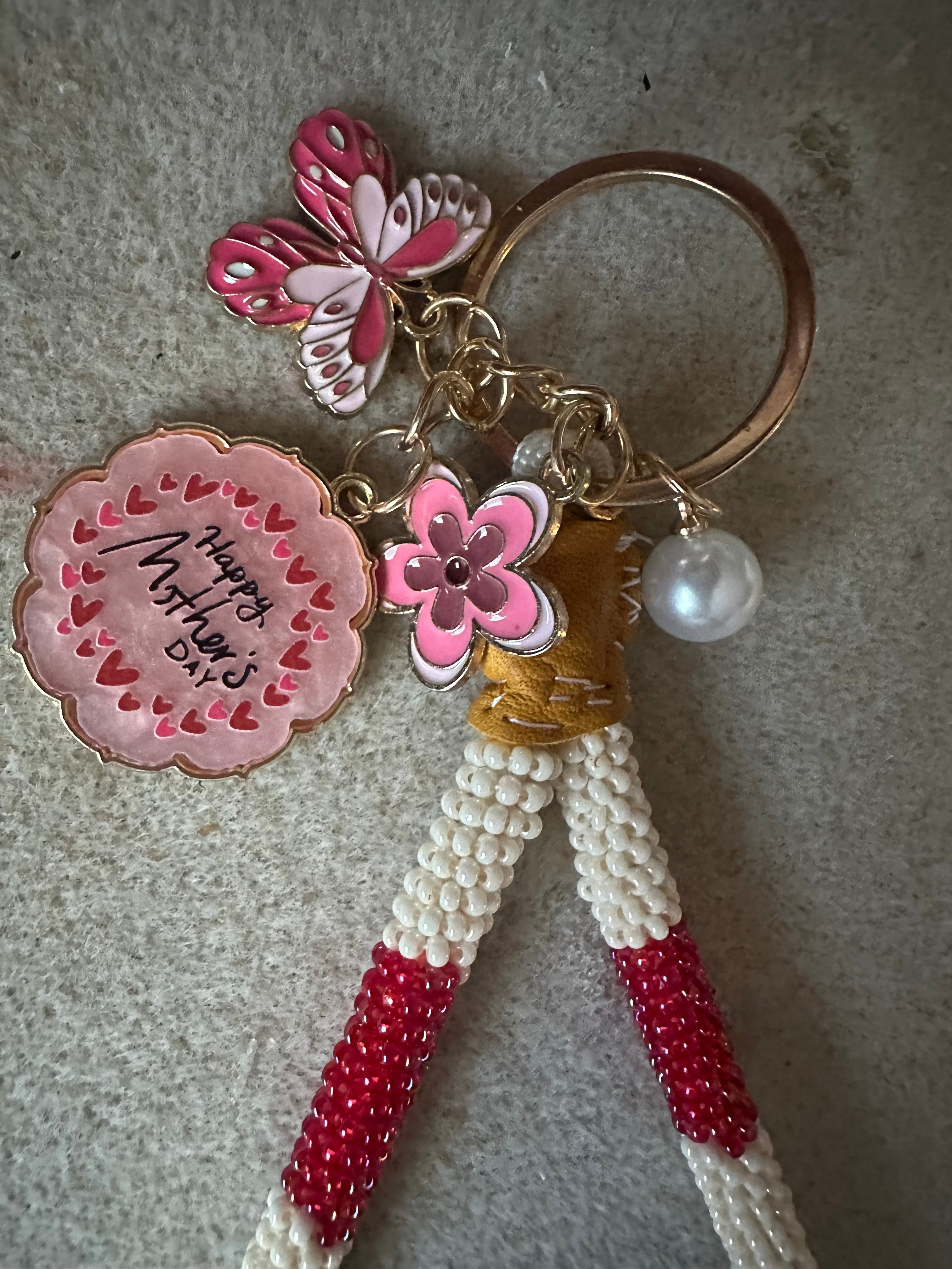 Happy Mother's Day Beaded Keychain