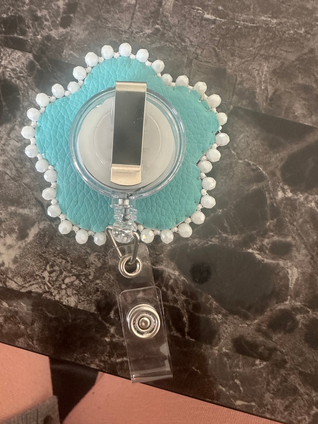 Beaded Flower Badge Reel
