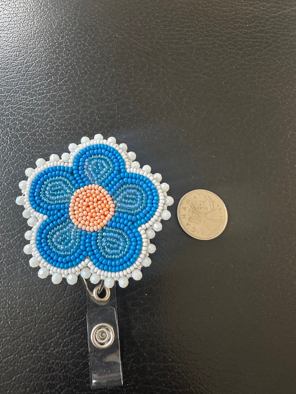 Beaded Flower Badge Reel
