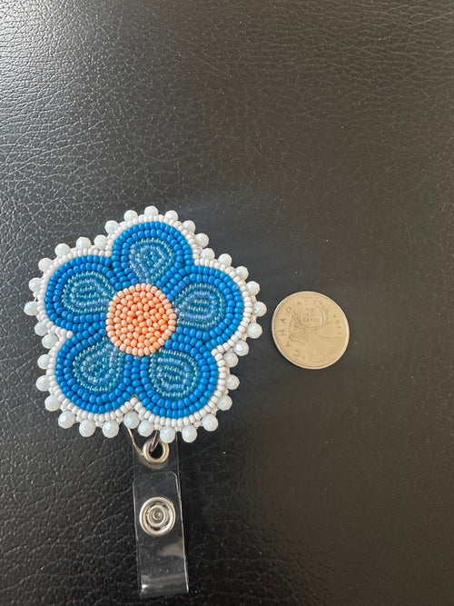 Beaded Flower Badge Reel